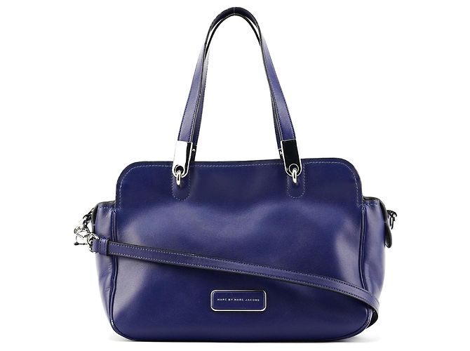 Marc by Marc Jacobs Borsa Bowling Classica 2-Way in Pelle Blu Cobalto