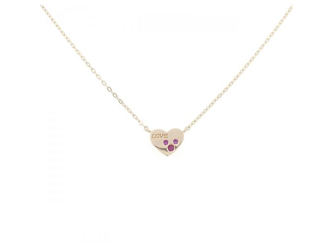 Autre Marque Collar de K10YG con rubí sintético