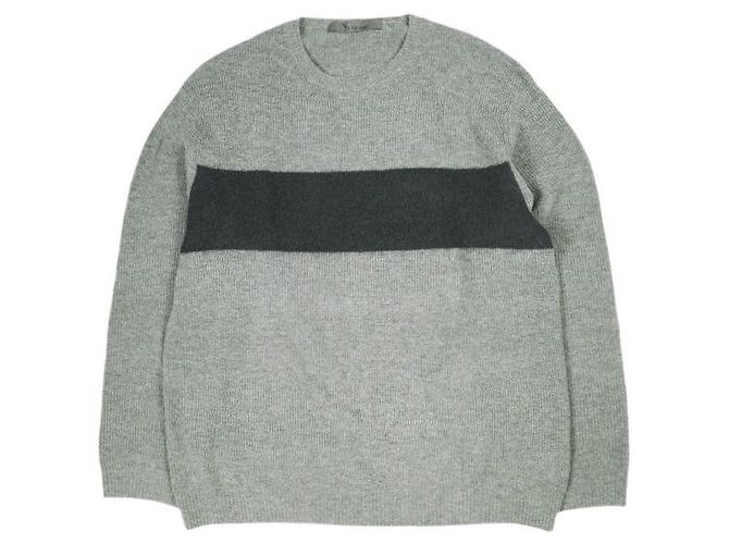 Autre Marque Yohji Yamamoto BLOCKING KNIT WITH ROUND NECK Wollpullover