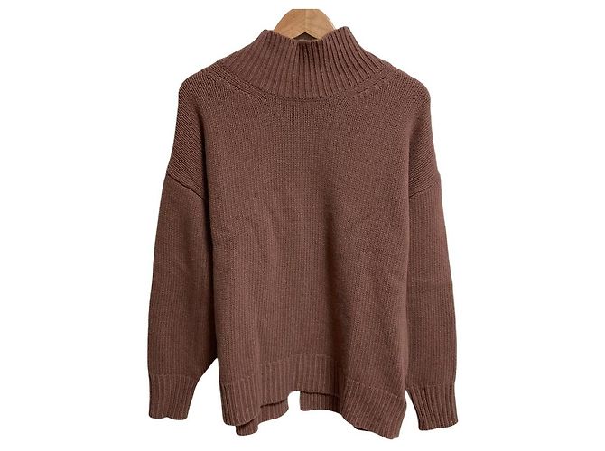 Autre Marque EMMEL REFINES high neck slit back knit pullover