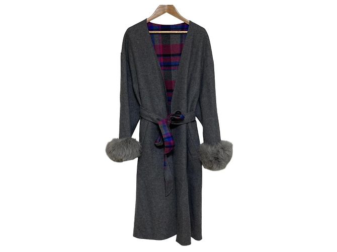 Autre Marque GRACE CONTINENTAL Wool Blend Reversible Coat