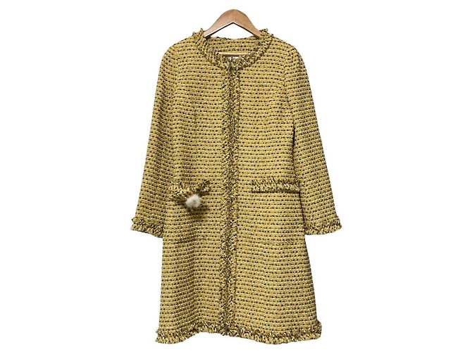 Autre Marque Abrigo de tweed sin cuello Rene