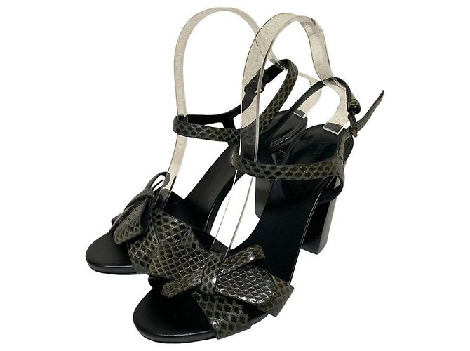Giorgio Armani Python Leather Ribbon Sandals