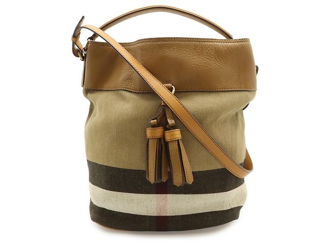 Bolsa de Ombro 2way Burberry Ashby Medium em Lona e Couro