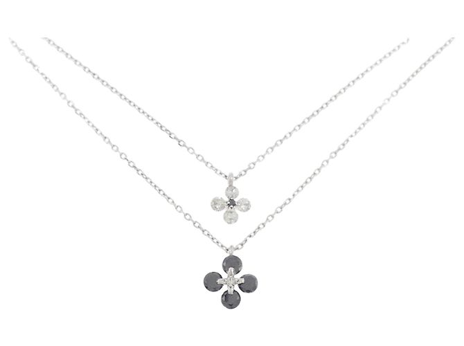 Autre Marque Au750 Flower Diamond Halskette