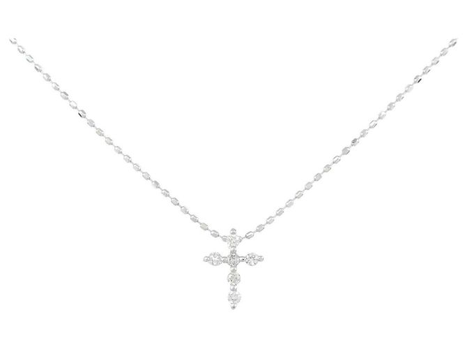 Autre Marque Collana Croce con Diamanti Au750