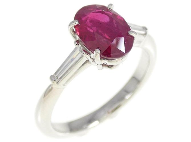 Autre Marque QUEEN Platinum Ruby Diamond Ring
