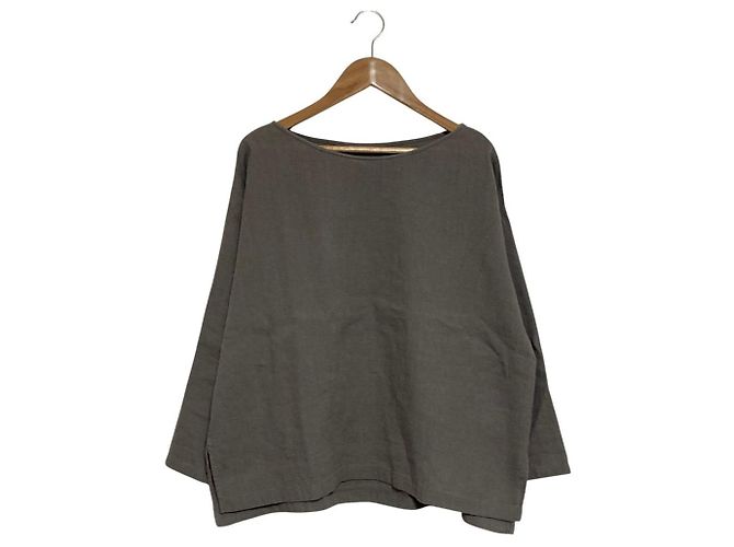 Autre Marque top oversized scollo a barca in lino evam eva
