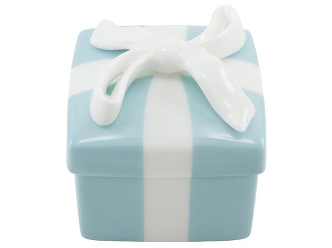 Tiffany & Co. Mini Blue Bow Box Boîtier à Accessoires en Céramique