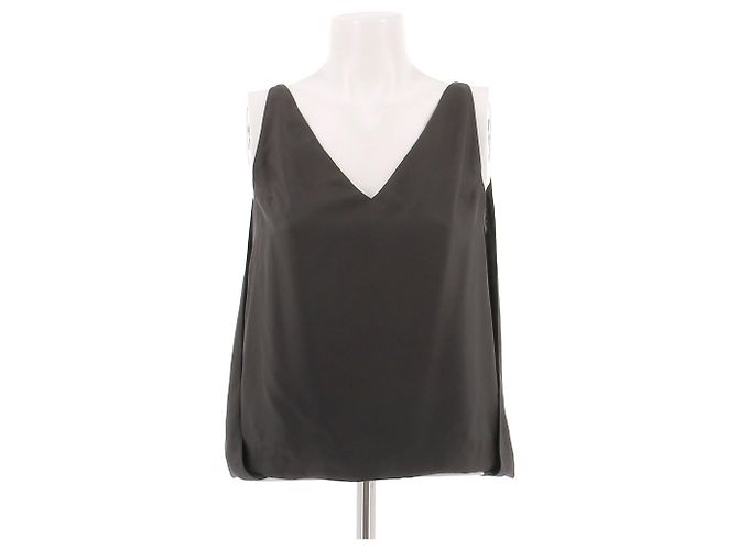 Top de seda preto Dior