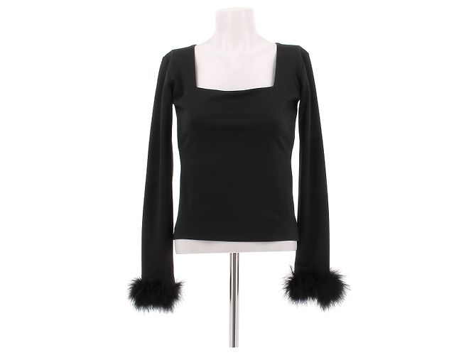 Autre Marque SLEEPER Schwarzes Top mit eckigem Ausschnitt