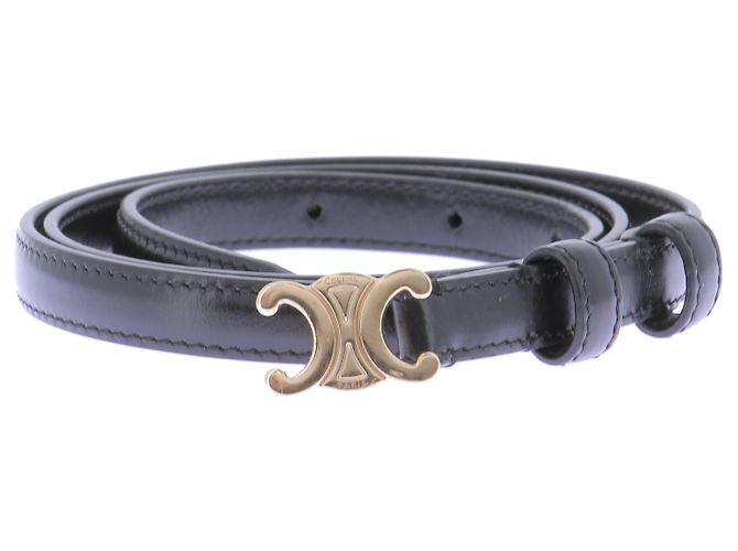 Céline Ceinture noire à logo doré