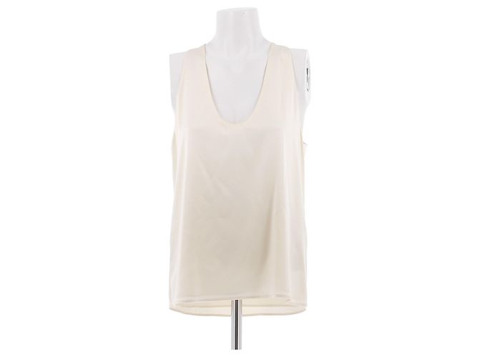 Autre Marque Cremefarbenes Seidentop