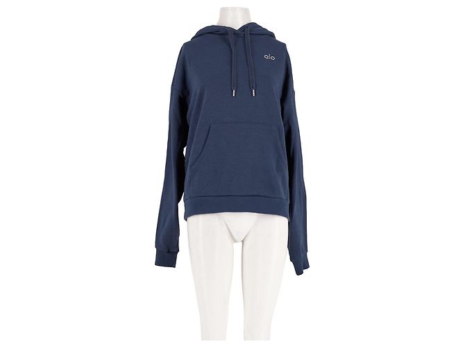 Autre Marque Sudadera con capucha ALO de algodón azul marino