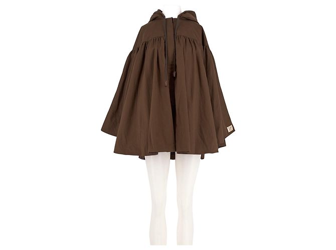 Autre Marque Poncho de algodão castanho