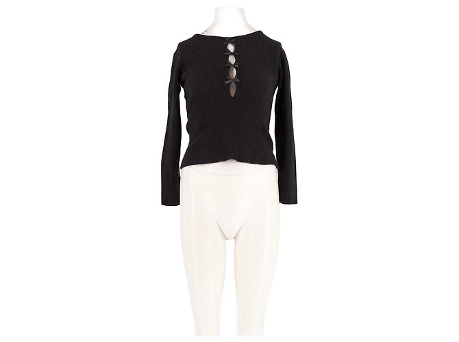 Rouje Wollpullover Schwarz mit Schleifen