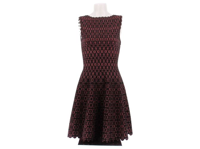 Alaïa Kleid rosa schwarz Viscose