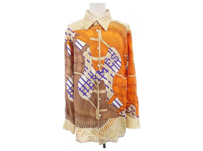 Hermès Hermes CHEMISE SUR MESURE Camicia in seta