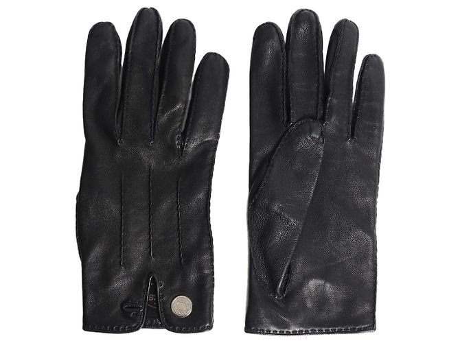 Hermès Black leather gloves