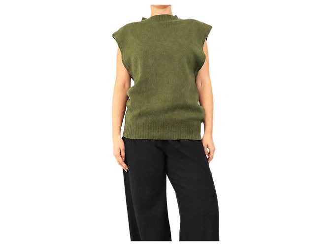 Autre Marque Strickweste khaki - Größe UK 12