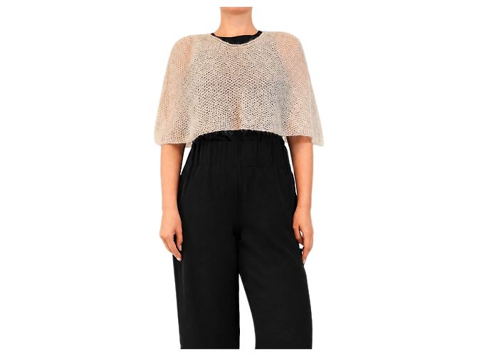 John Rocha Off-Shoulder Strickjacke in Haferfarben, grober Strick - One size
