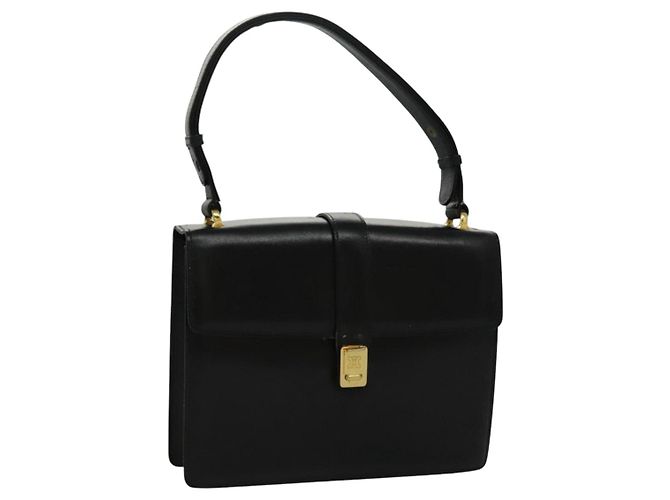 Céline CELINE Bolsa de Ombro em Couro Preto e Dourado
