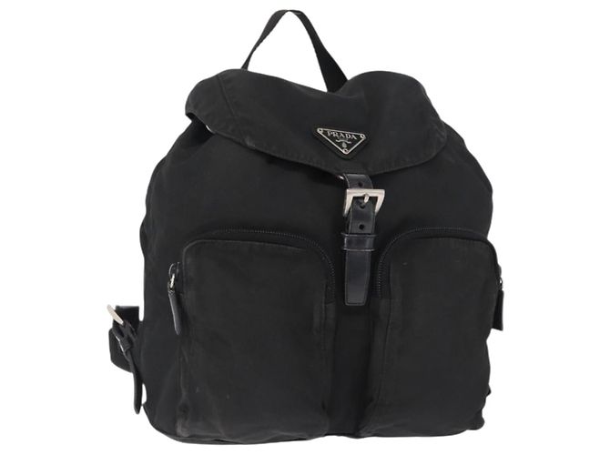 PRADA Backpack Nylon Black Silver