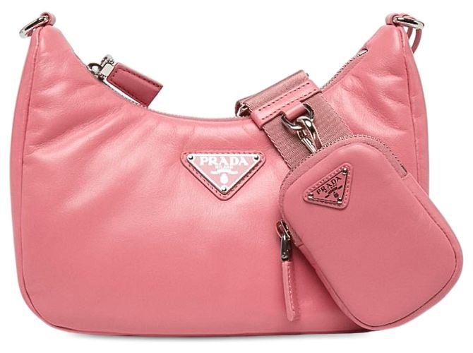 Re-Edition Bolsa Satchel Prada Re Edition 2005 em couro Nappa acolchoado rosa