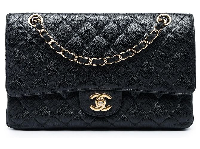 Chanel Black Medium Classic Caviar Double Flap