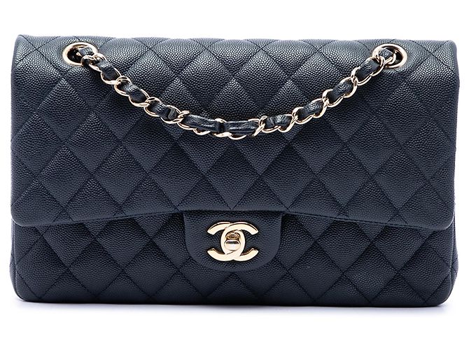 Chanel Blue Medium Classic Caviar Double Flap