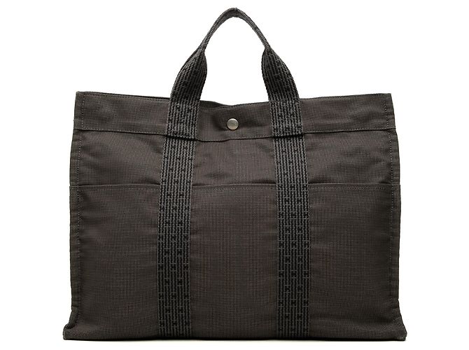 Hermès Gray Canvas Herline MM