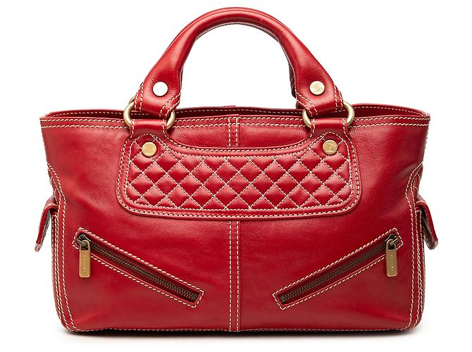 Céline Borsa Celine Boogie Biker in pelle rossa