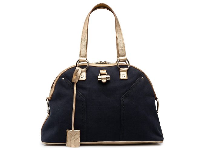 Autre Marque Bolso de mano Saint Laurent Muse Large de lona azul