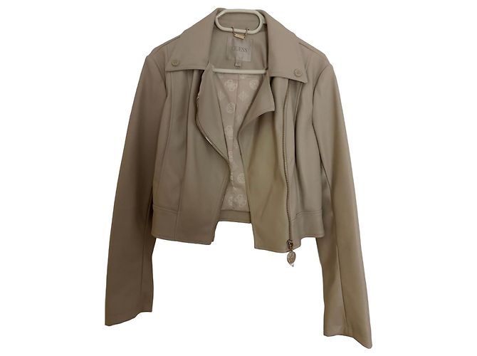 Guess Damen Kunstlederjacke in Beige