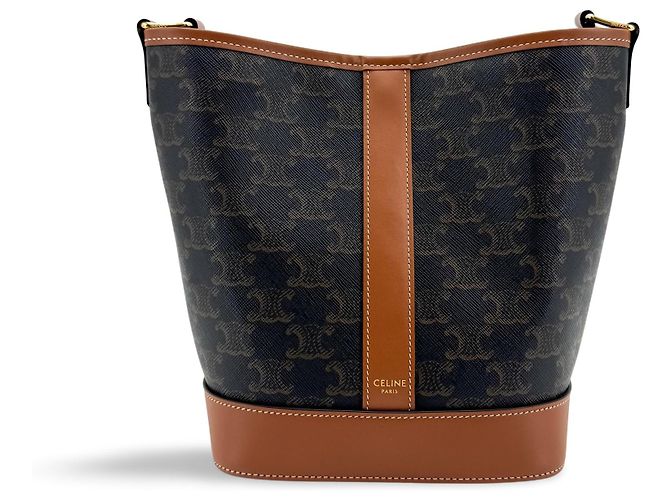 Céline Celine Bucket Triomphe Coated Canvas Medium