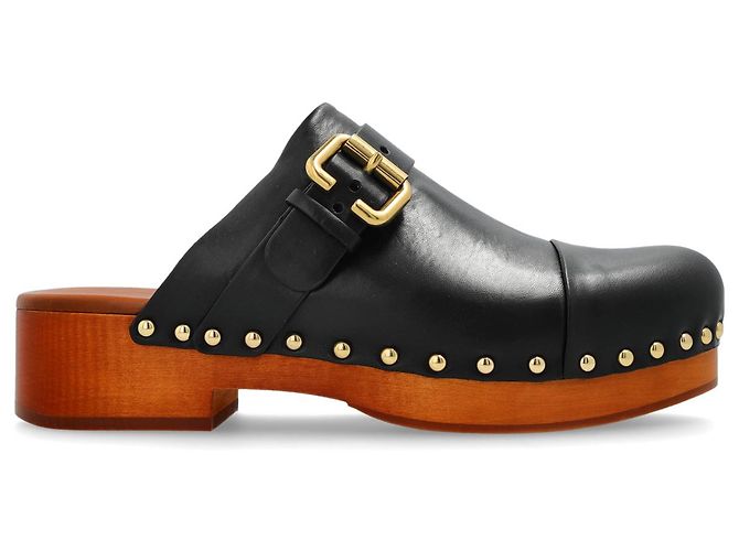 Chloé Jeannette leather clogs black