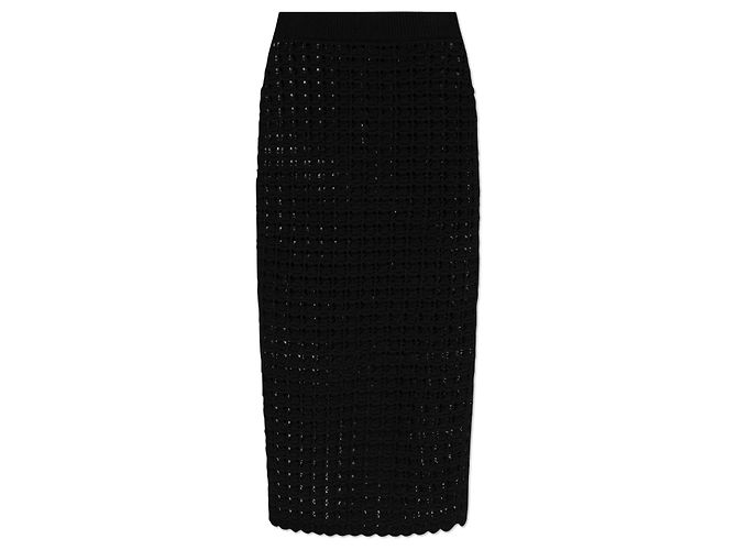 Dolce & Gabbana Schwarzer Wollrock Midi