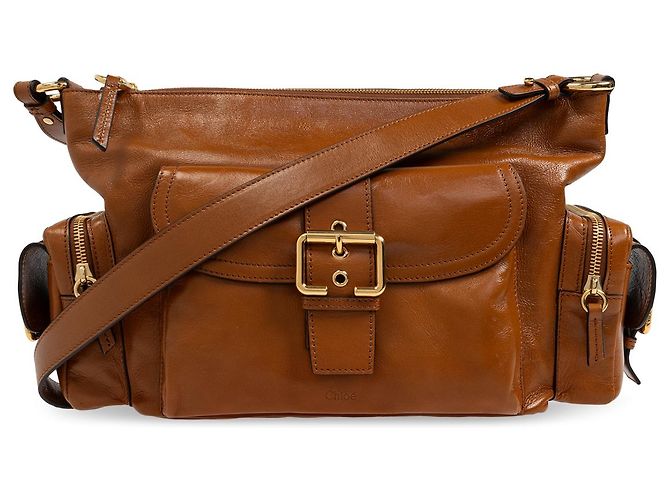 Bolsa de ombro Chloé em couro marrom