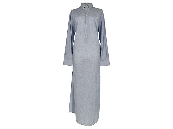 Céline Abito camicia maxi a righe Celine in cotone blu