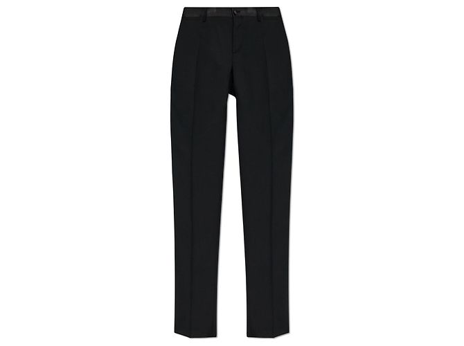 Dolce & Gabbana Schwarze Woll-Smokinghose