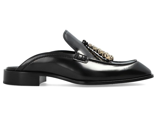 Loewe Edge leather slides black