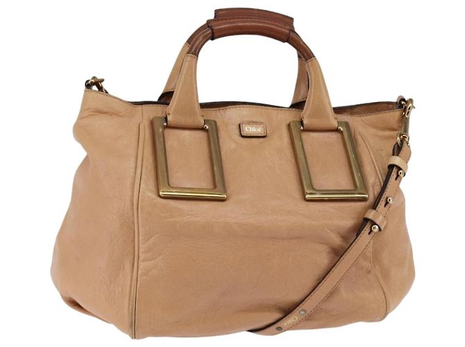 Chloé Ethel Leder Handtasche Beige