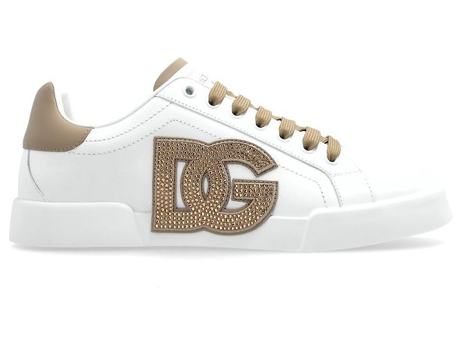 Dolce & Gabbana DG Logo Leder Sneaker Weiß