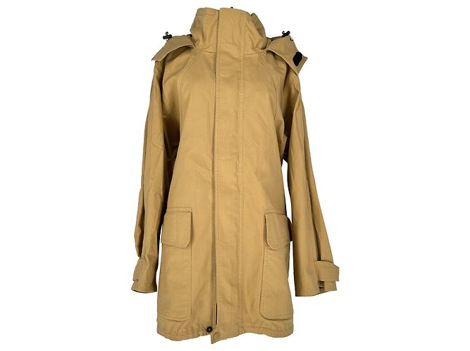 Casaco Parka com Capuz Balenciaga em Algodão Bege