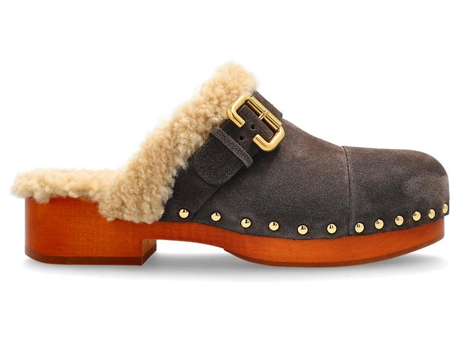 Chloé Jeannette Clogs braunes Wildleder