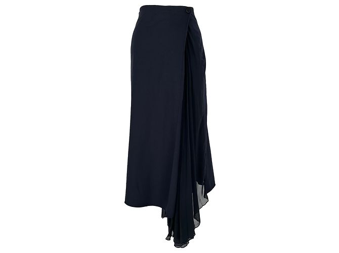 Autre Marque Chloé Midirock aus dunkelblauer Wolle