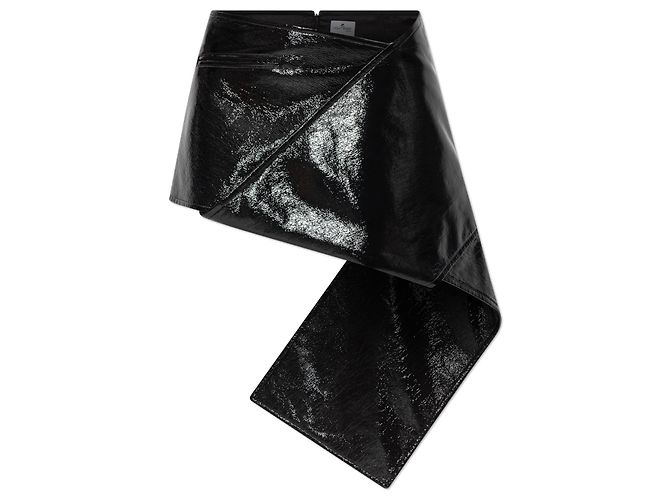 Courreges Falda de algodón lacada Courrèges negra