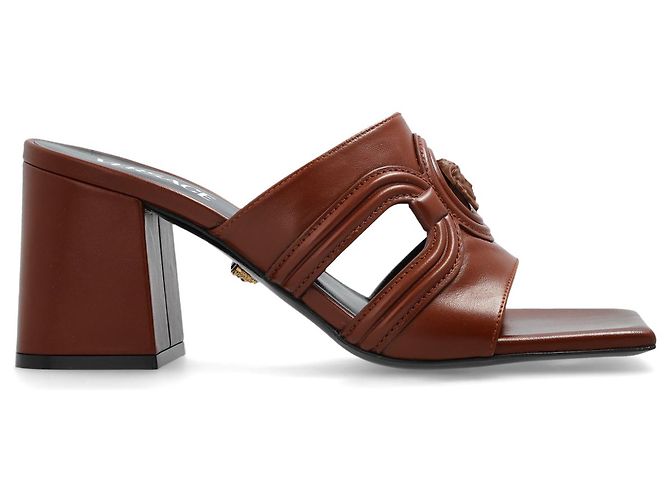 Versace Mules aus Leder braun