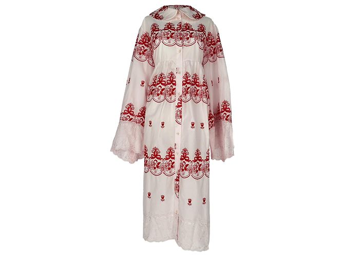 Abito Simone Rocha ricamato con cherubini in cotone multicolore