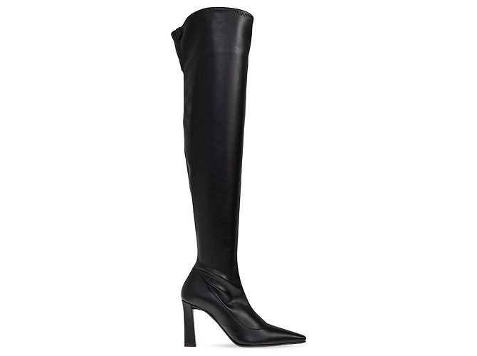 Botas de tacón de cuero negro Giuseppe Zanotti